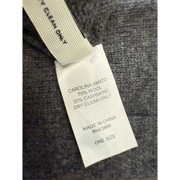 Carolina Amato Women's One Size Gray Wool Cashmere Blend Mittens NWT - Picture 4 of 5